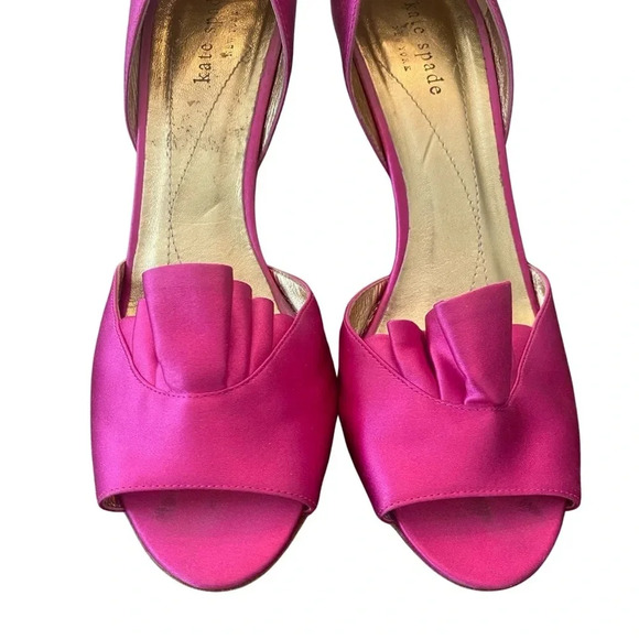 Kate Spade New York Satin Fuchsia Heels - Picture 3 of 8